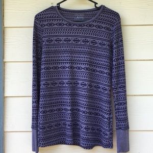 Columbia purple long sleeve burnout henley